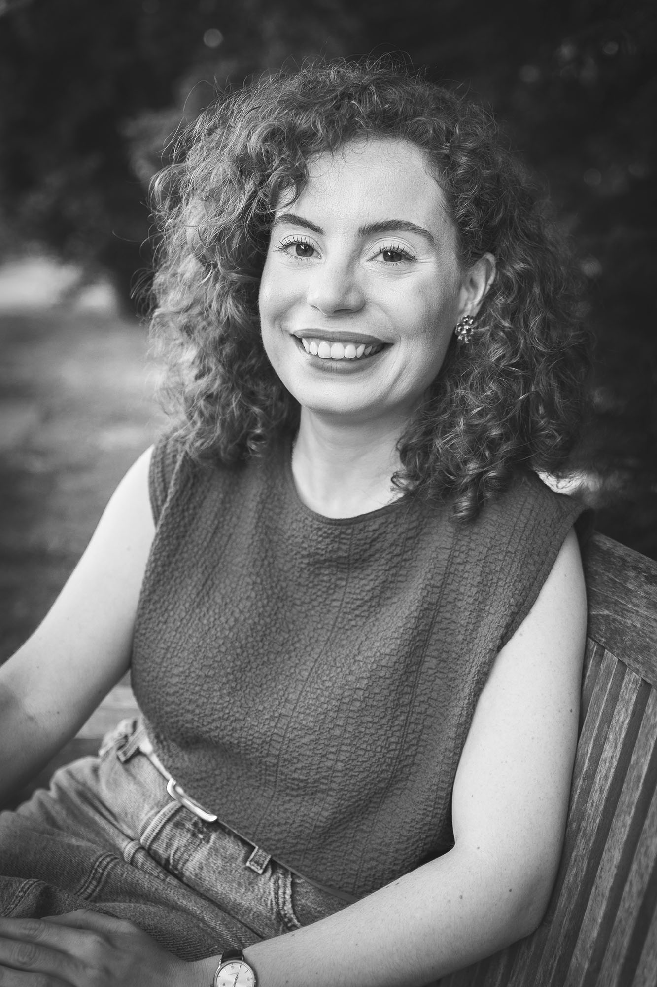 Portrait of Sofía in black and white
